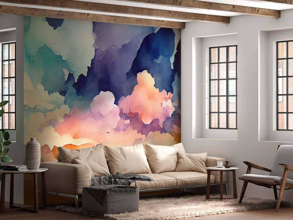 Fond abstrait à l'aquarelle bleu canard