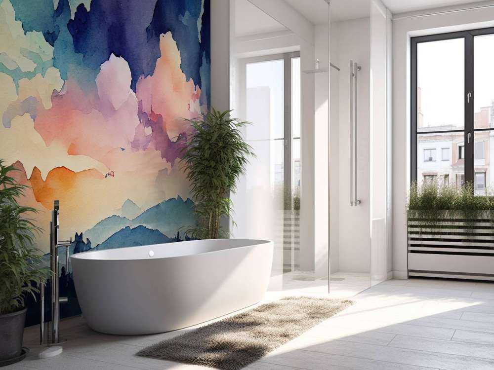 Fond abstrait à l'aquarelle bleu canard