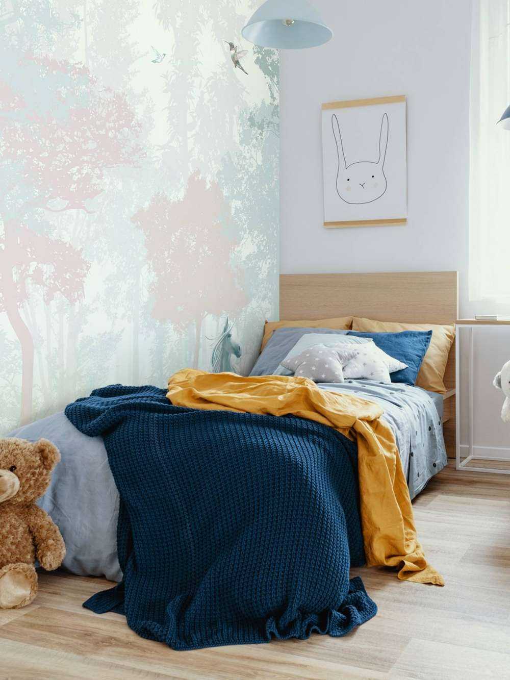 Forêt bleue et rose