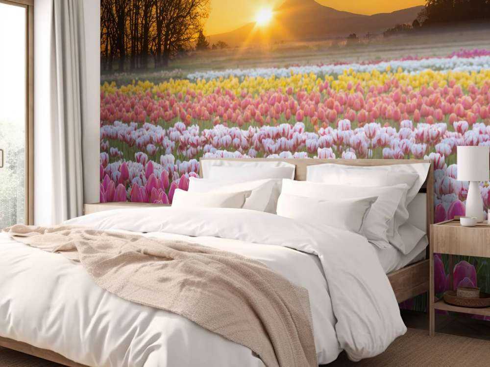 Champ de tulipes coloré