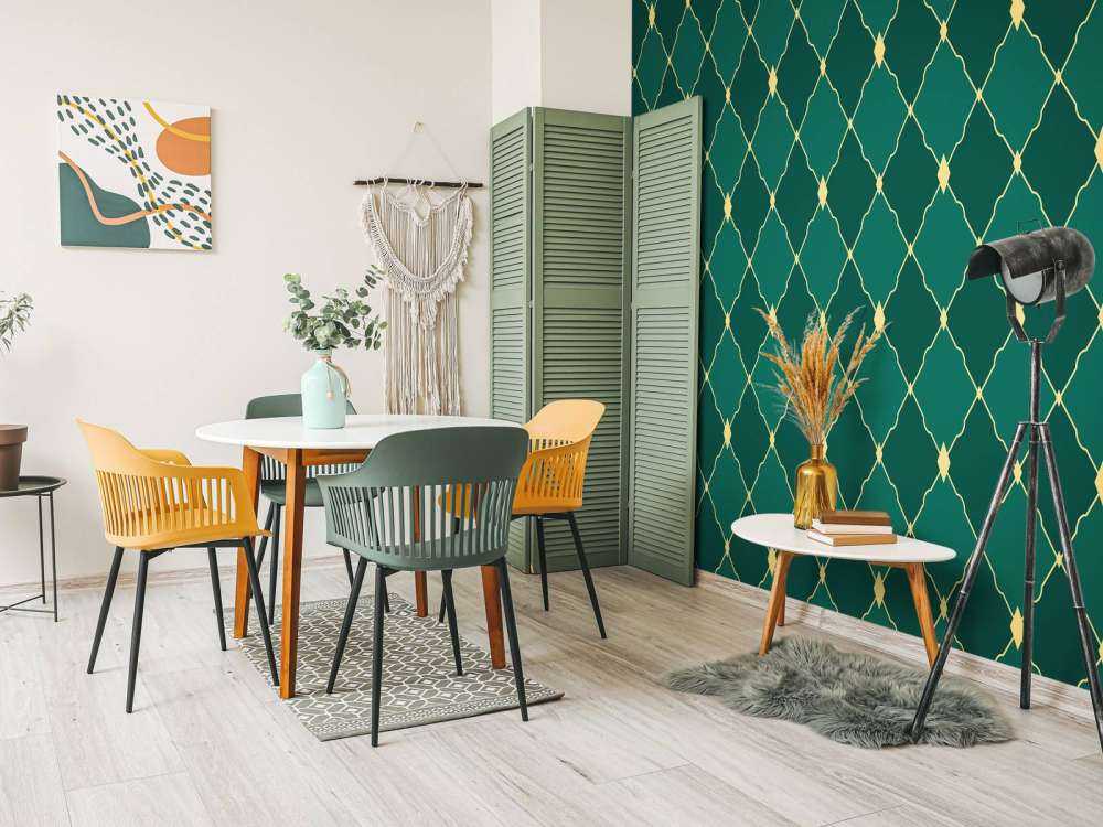 Motif losanges verts