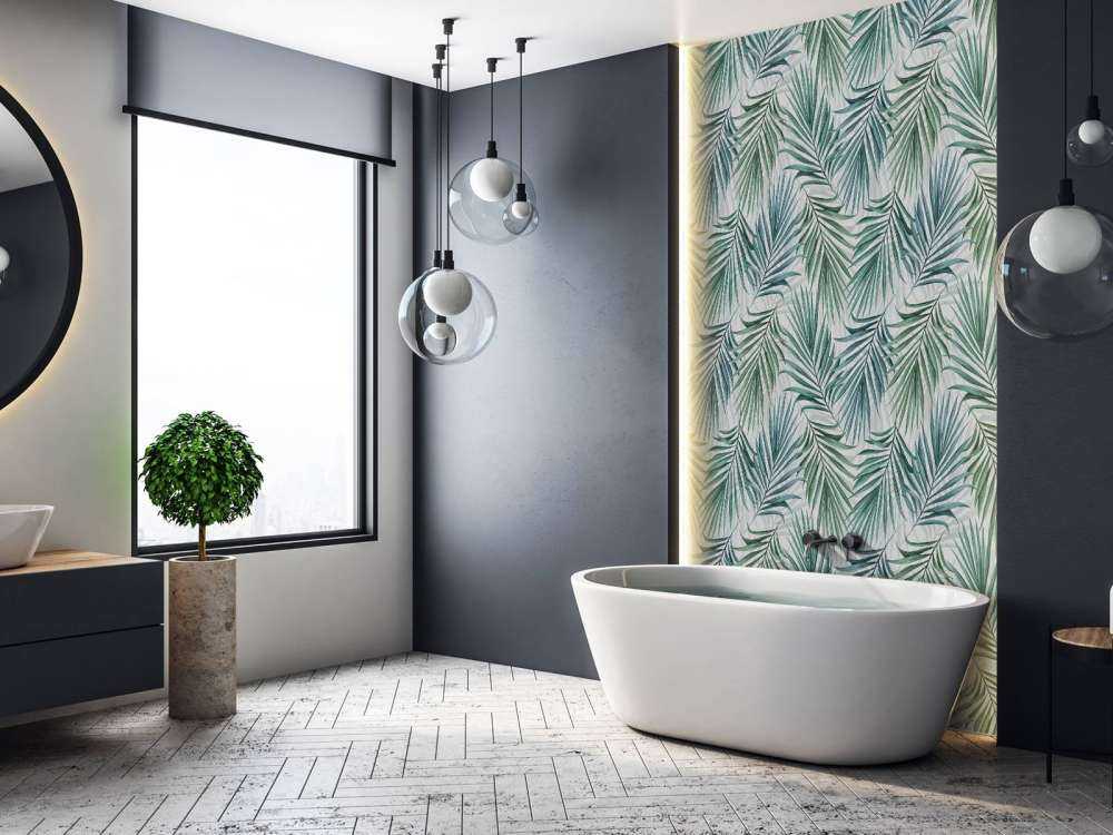 Feuilles de palmier bleues et vertes