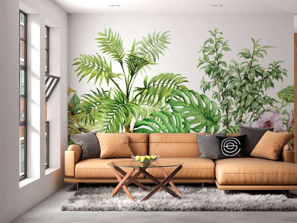 Plantes tropicales à l'aquarelle