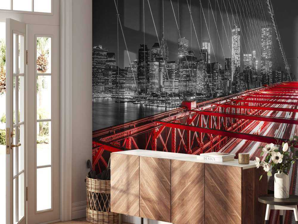 Pont de Brooklyn rouge