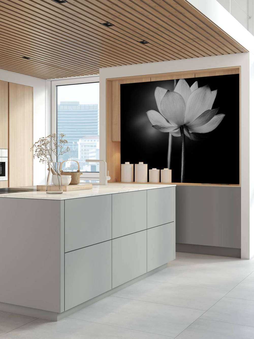 Fleurs de lotus en noir et blanc