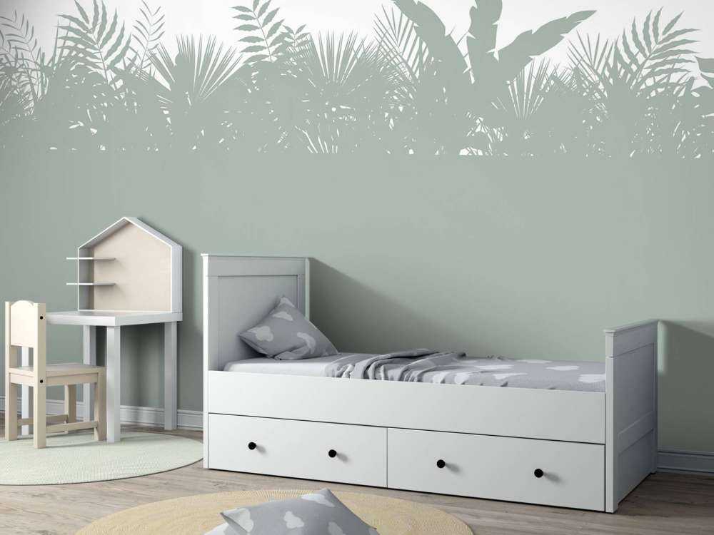 Silhouettes feuilles de palmier, vert clair