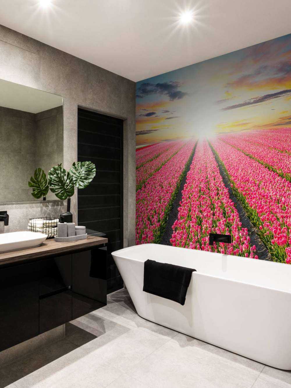 Tulipes avec le soleil levant