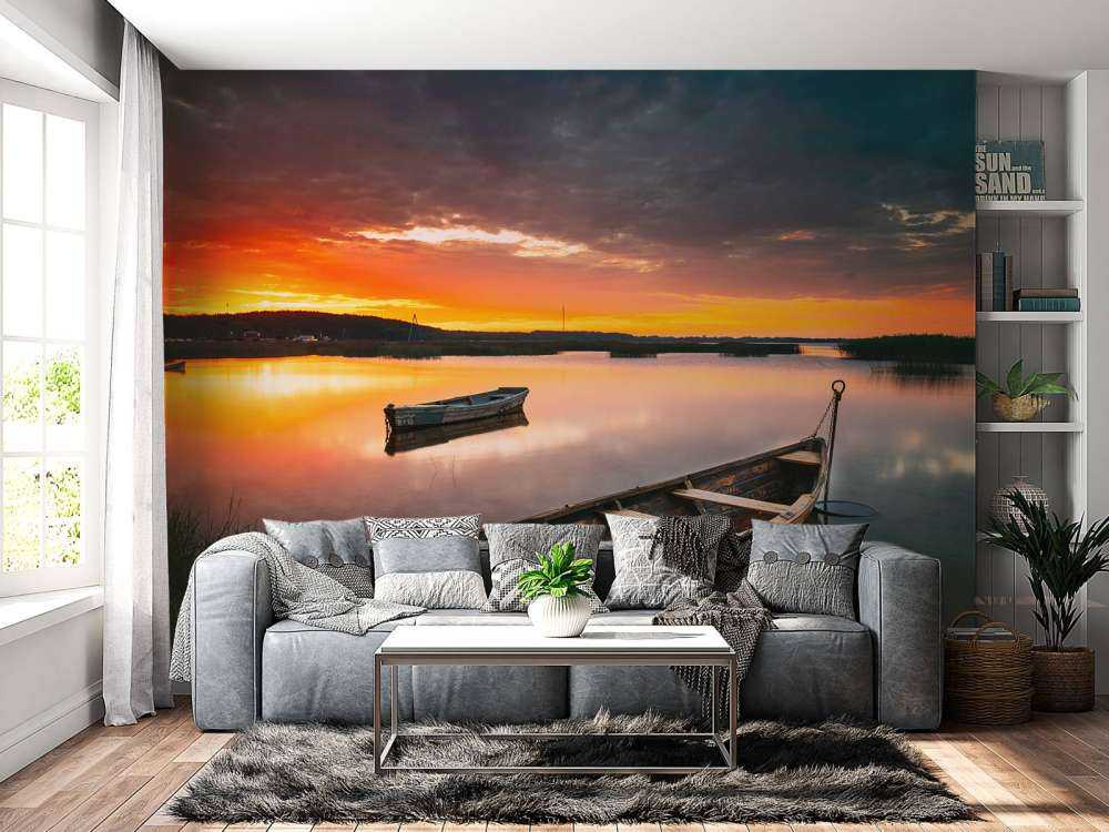 Bateaux au coucher du soleil