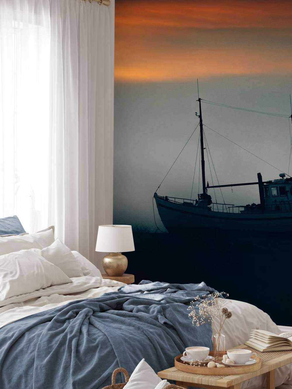 Bateau au coucher du soleil