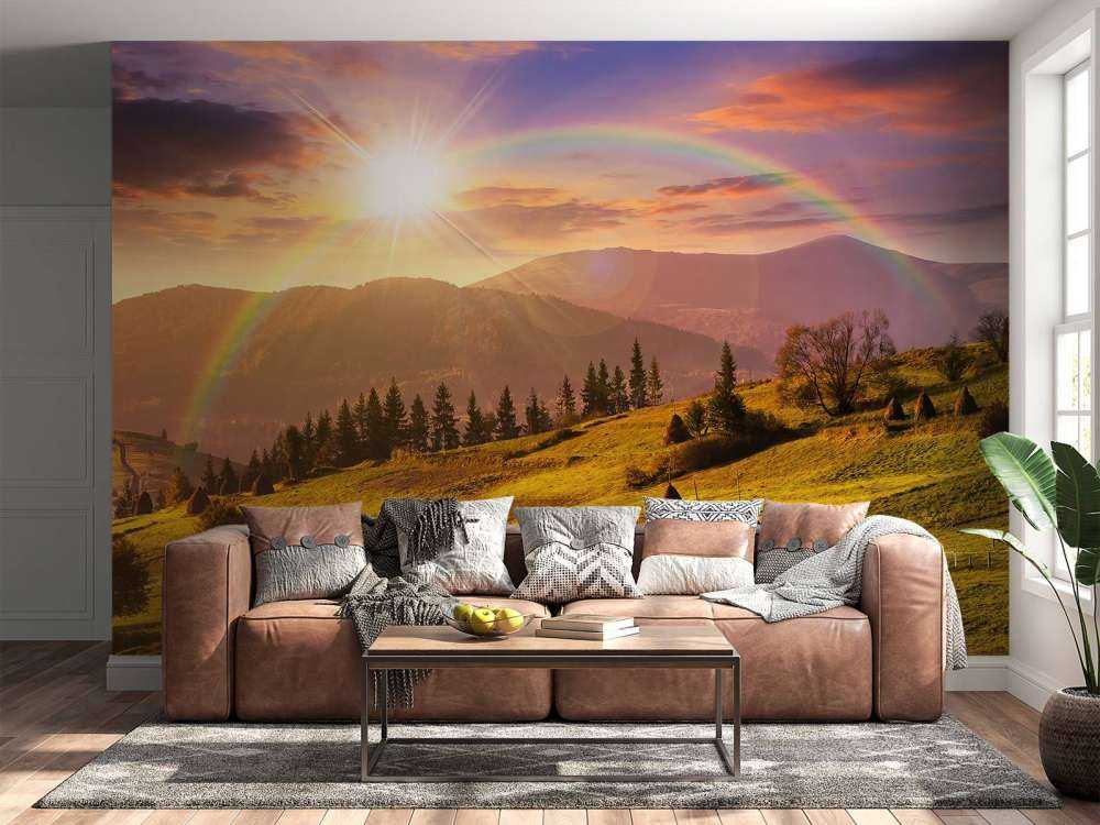 Meules&#x20;de&#x20;foin&#x20;dans&#x20;un&#x20;paysage&#x20;de&#x20;montagne