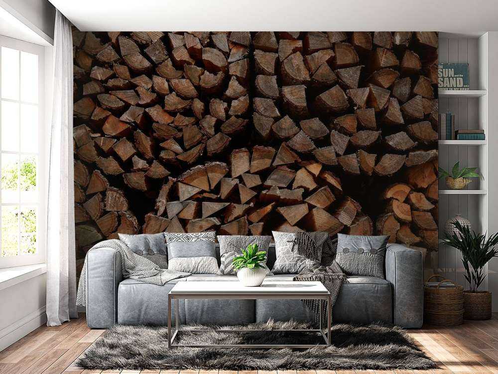 Piles de bois rondes