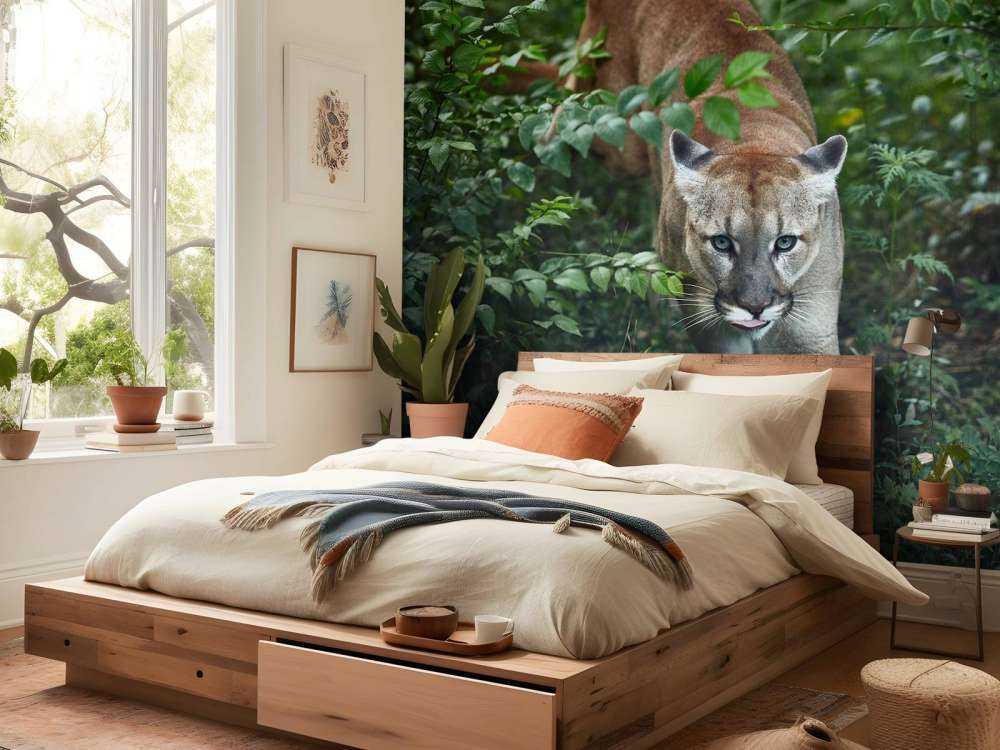 Lion des montagnes qui se faufile