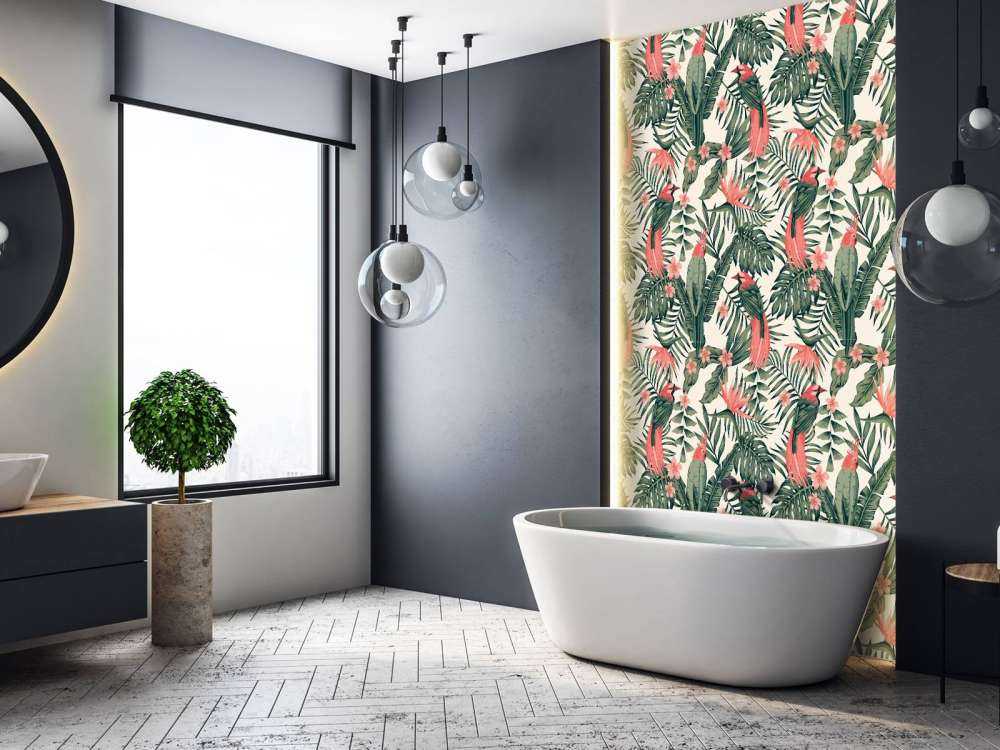 Plantes, fleurs et oiseaux tropicaux