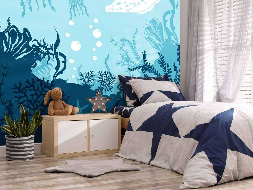 Le monde sous-marin bleu