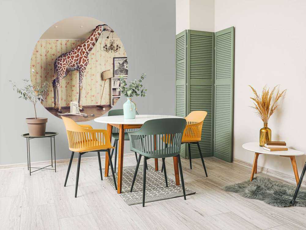 Girafe dans le salon