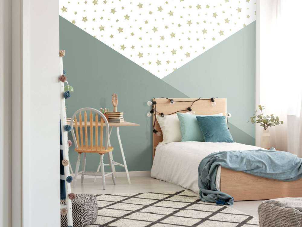 Triangles verts avec des étoiles