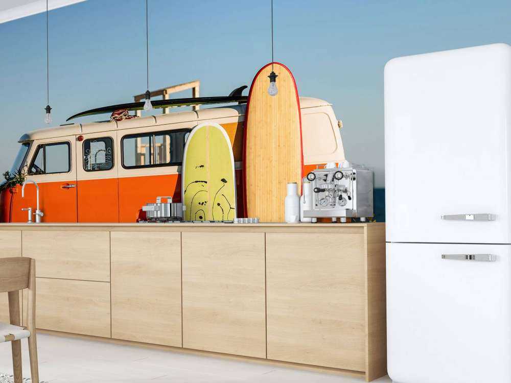 Bus avec planche de surf