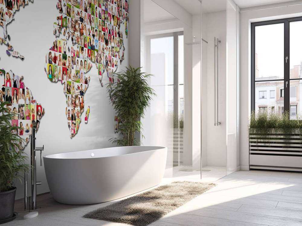 Carte du monde formée à partir de photos