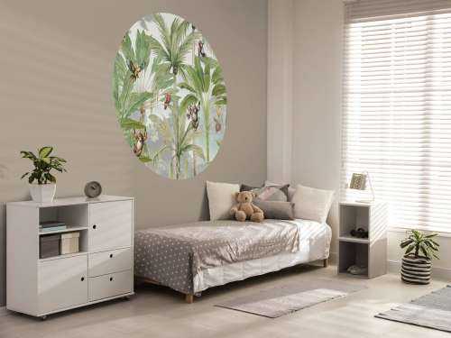Jungle avec singes et perroquets en couleur
