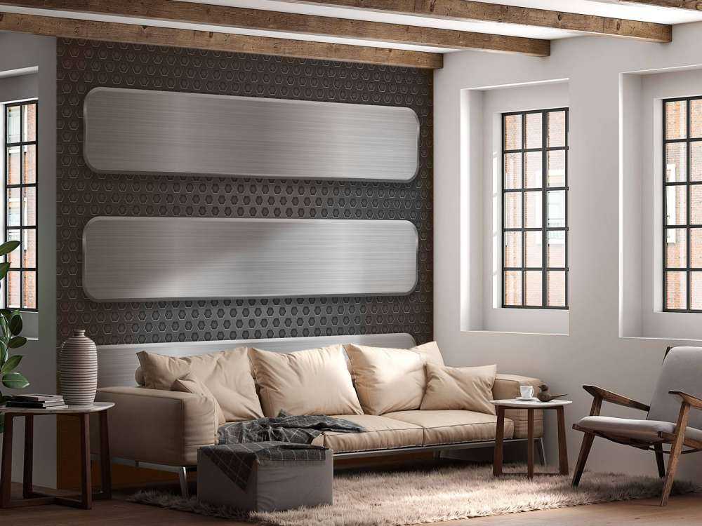 Fond métallique avec plaques