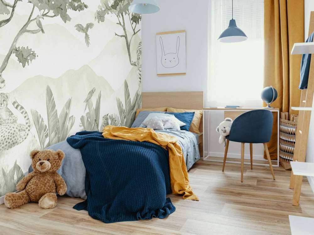 Félins de la jungle en vert d'eau