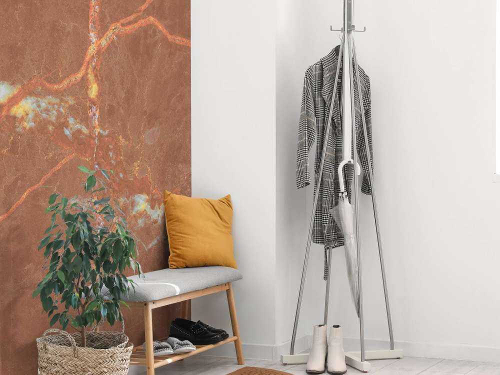 Marbre terracotta avec des lignes