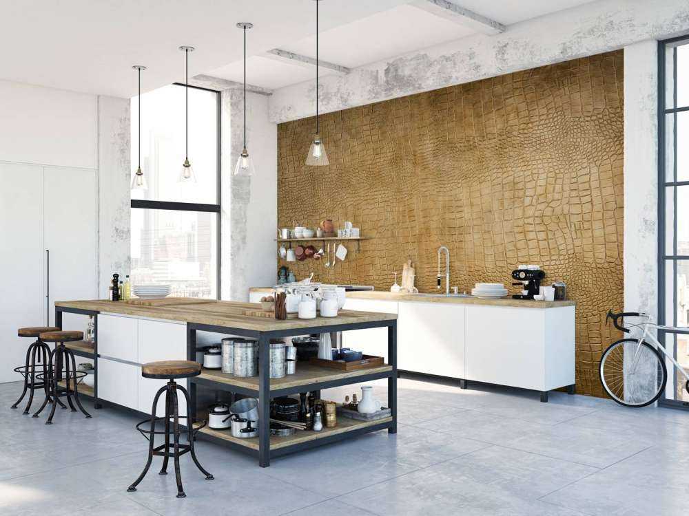 Crocodile texturé ocre jaune