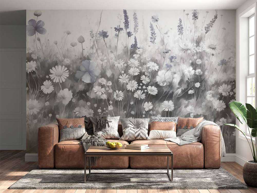 Végétation luxuriante d'été beige doux