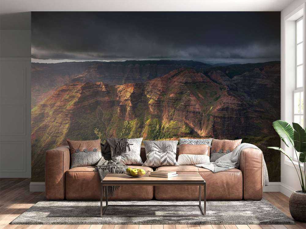 Lumière dramatique sur le canyon