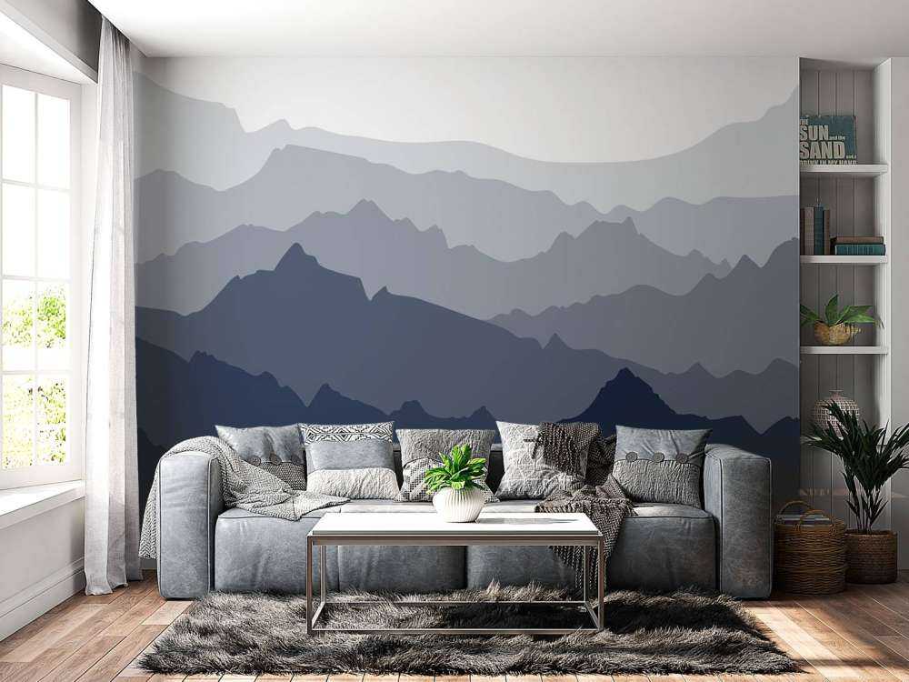 Paisibles couches de montagnes bleues