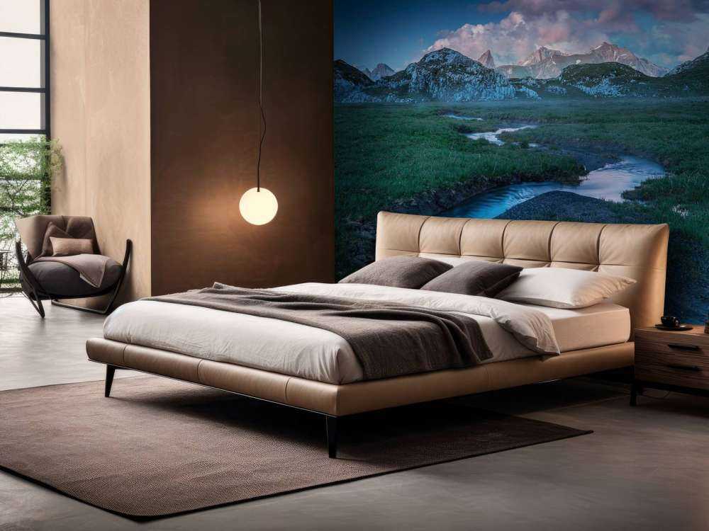 Lumière du soir sur la vallée de montagne avec ruisseau