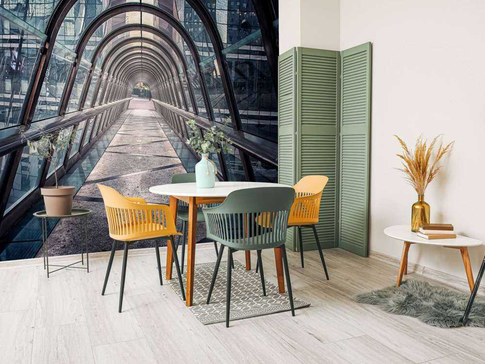 galerie vitrée entre les tours urbaines