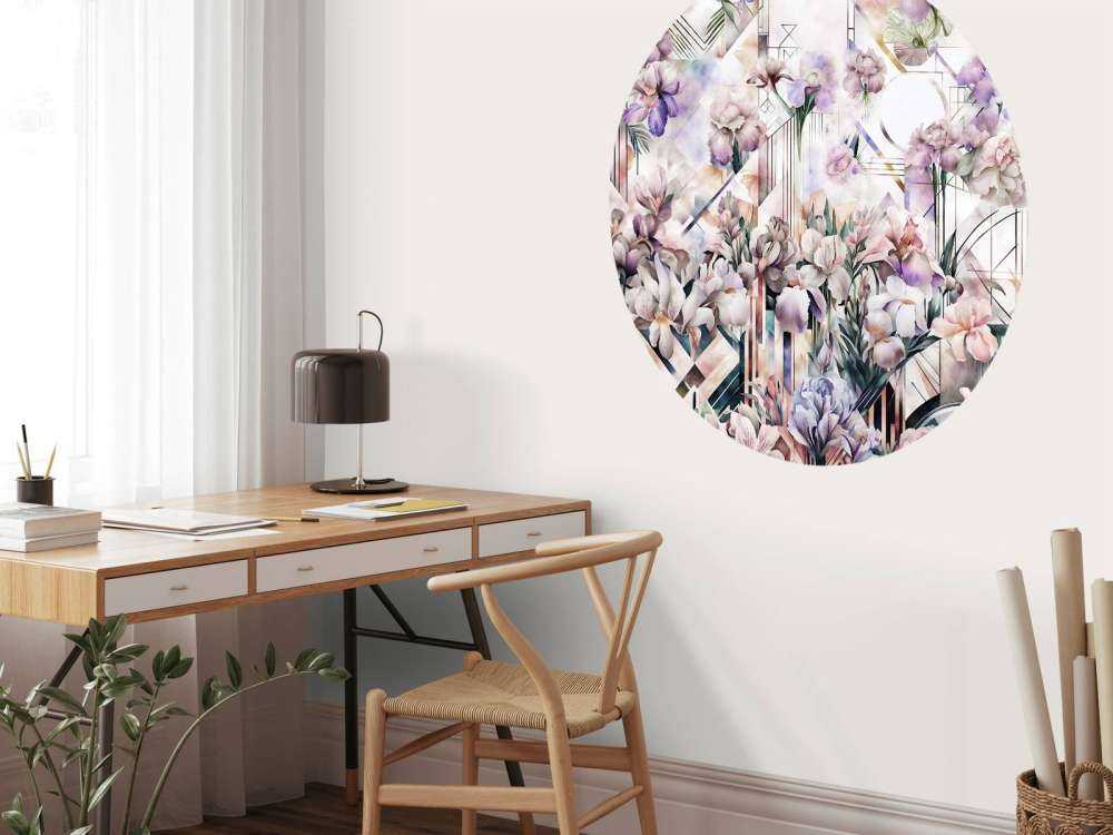 Immenses iris aquarelle roses