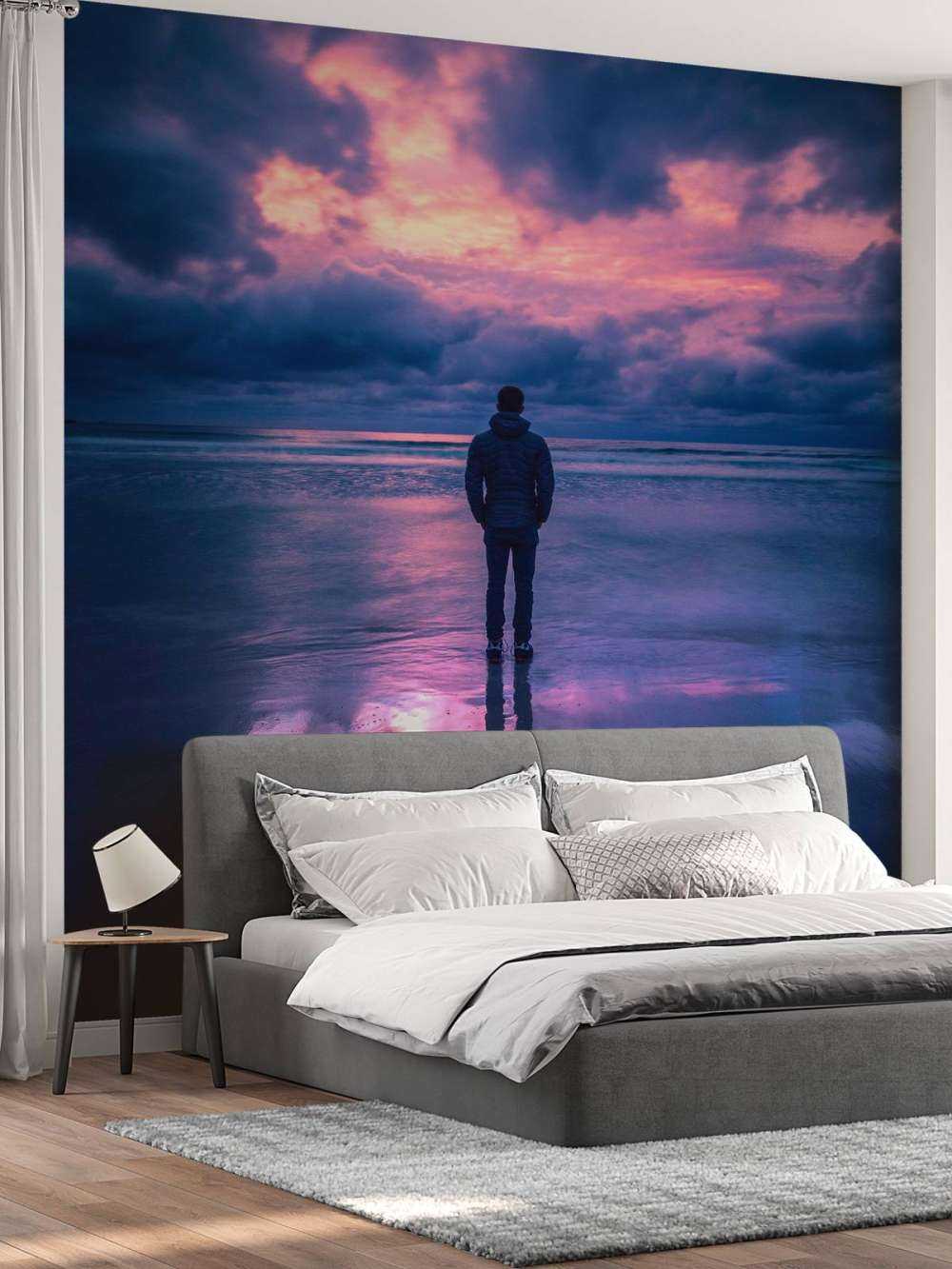 Crépuscule pourpre sur une côte silencieuse