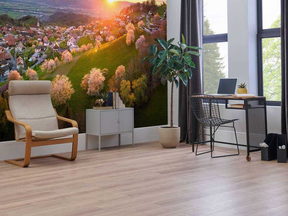 Heuveldorp dans la lueur du printemps