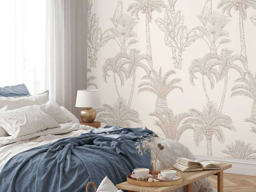 Jungle art linéaire beige