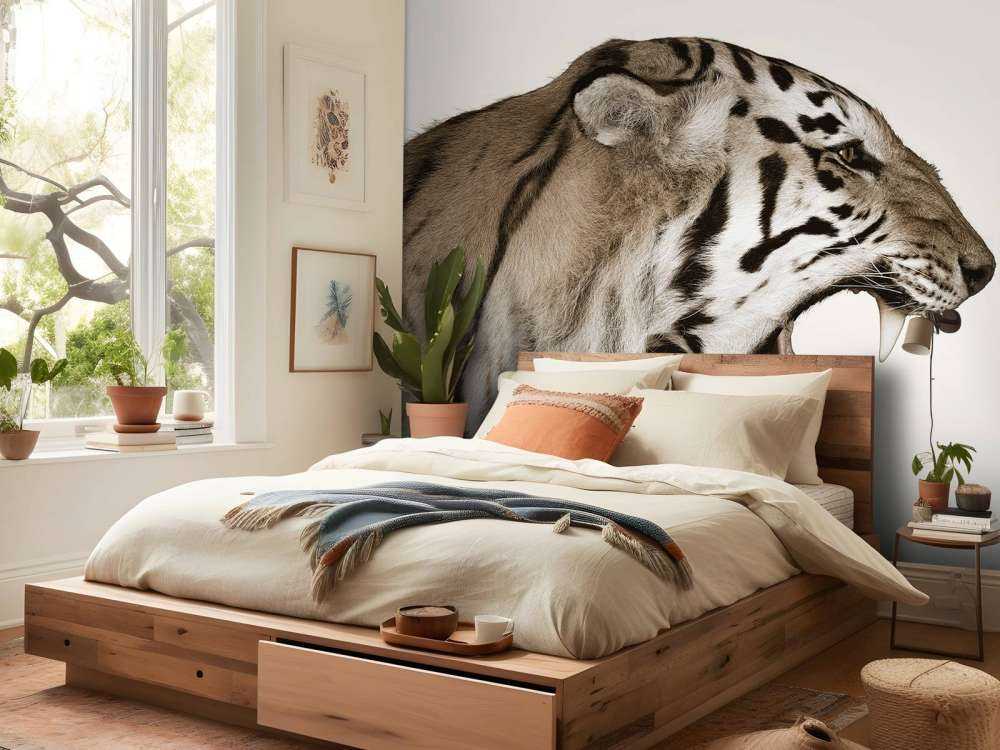 Tigre rugissant blanc