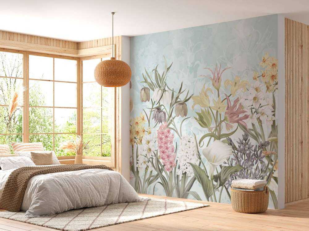 Fleurs de printemps - Aqua brumeux