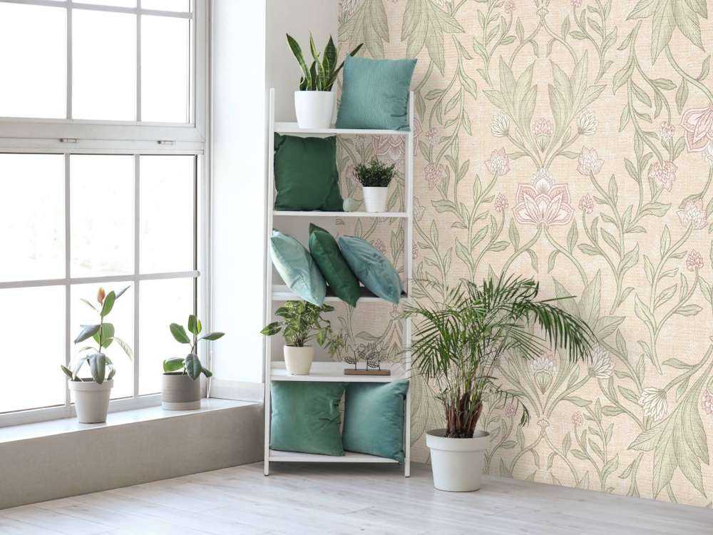 Damas floral Morris - pêche fuzz