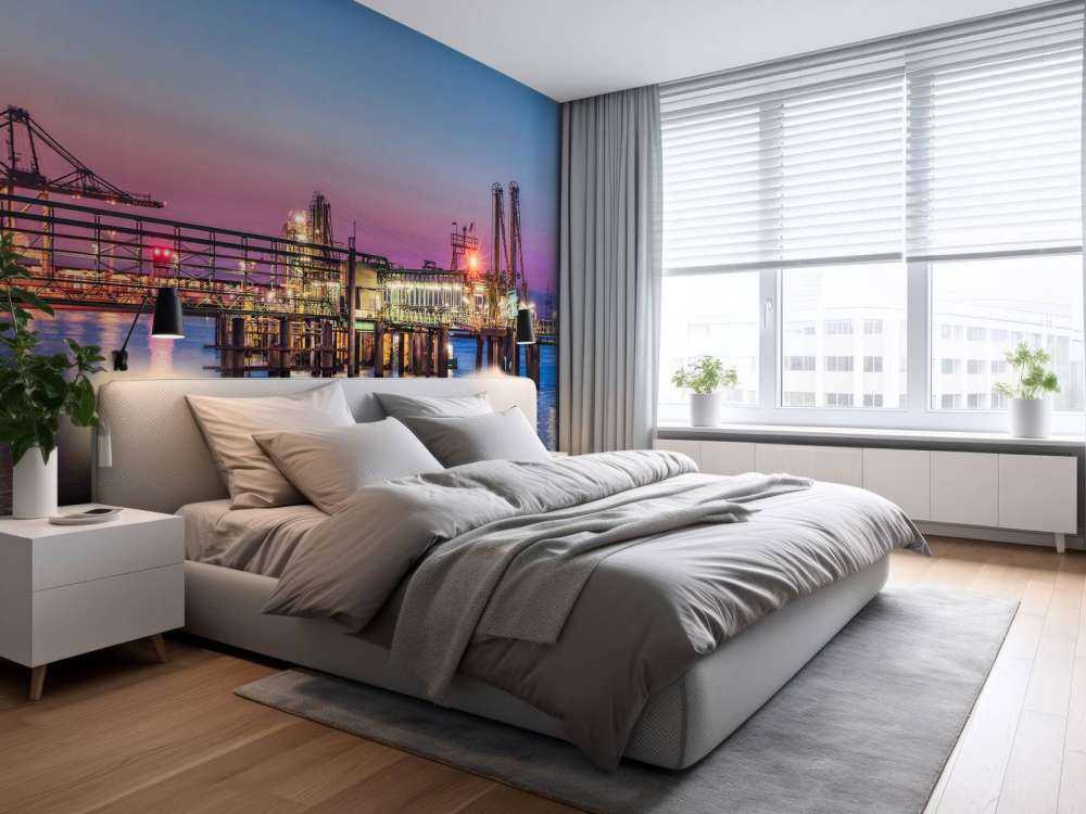 Port d'Anvers au coucher du soleil