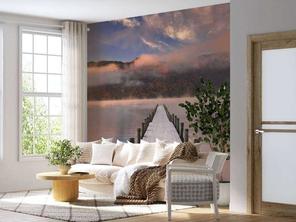 Echafaudage au lever du soleil