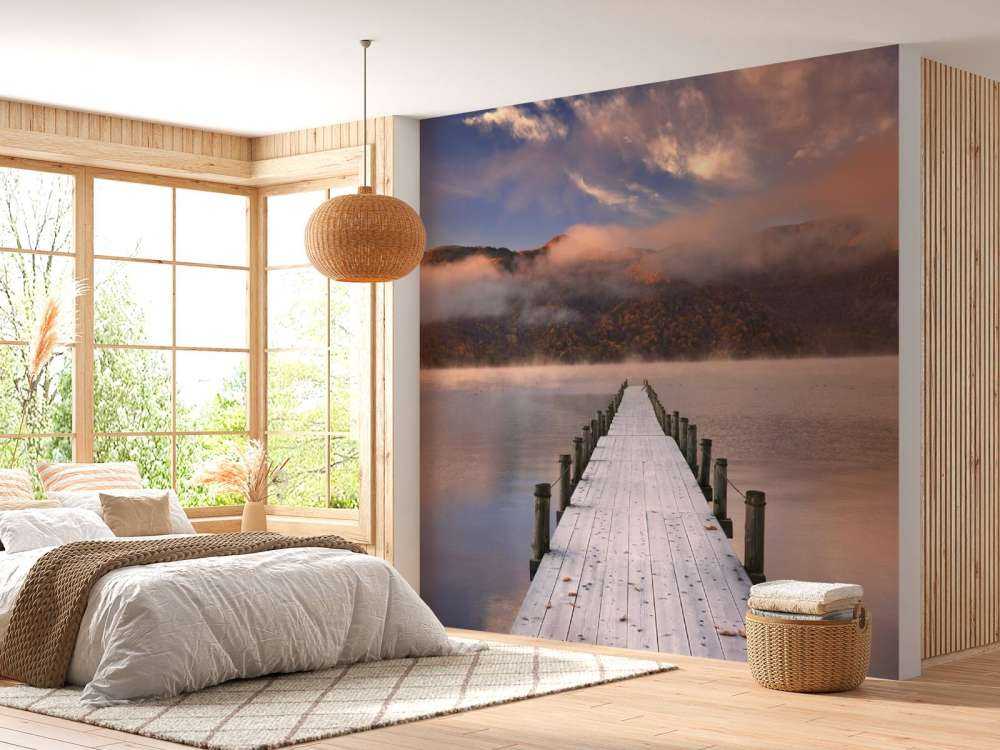 Echafaudage au lever du soleil