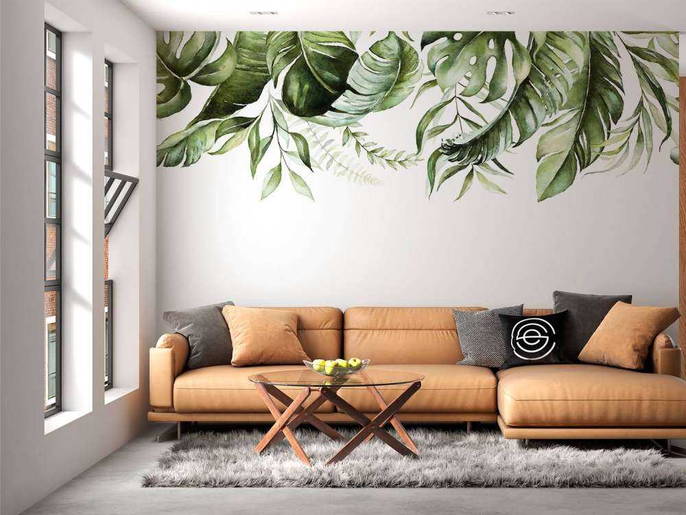 Feuilles tropicales à l'aquarelle