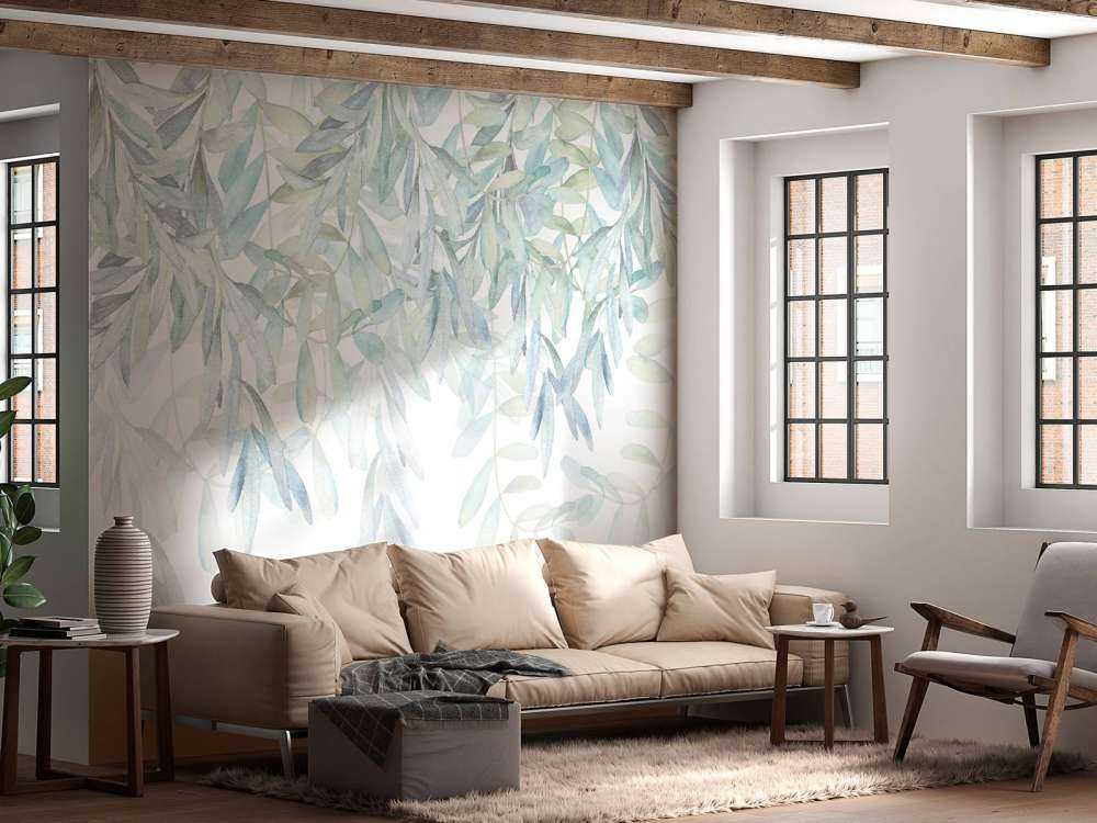 Feuilles à l'aquarelle aux couleurs pastels