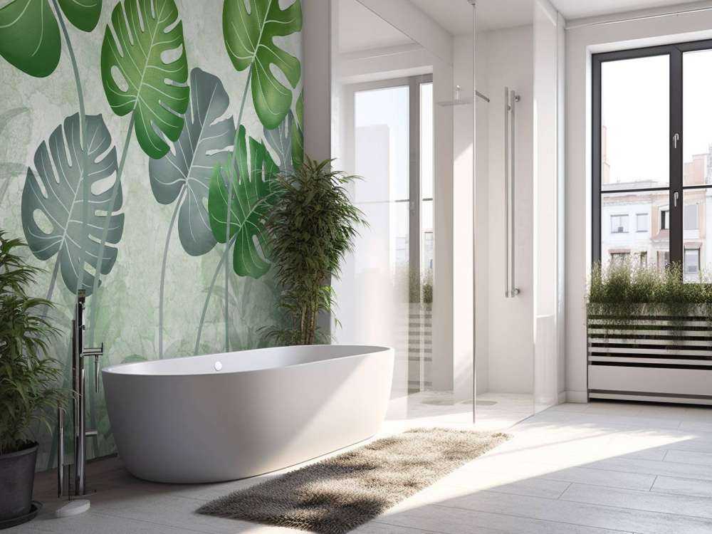 Feuilles sur du marbre