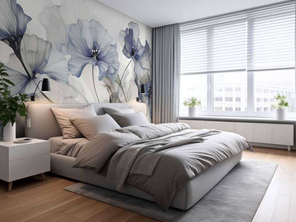 Ethereal flower fantasies blue grey
