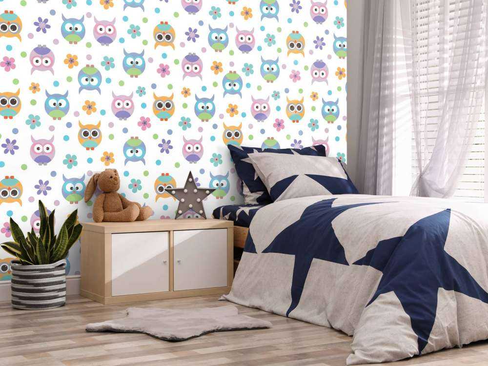 Papier peint avec des hiboux
