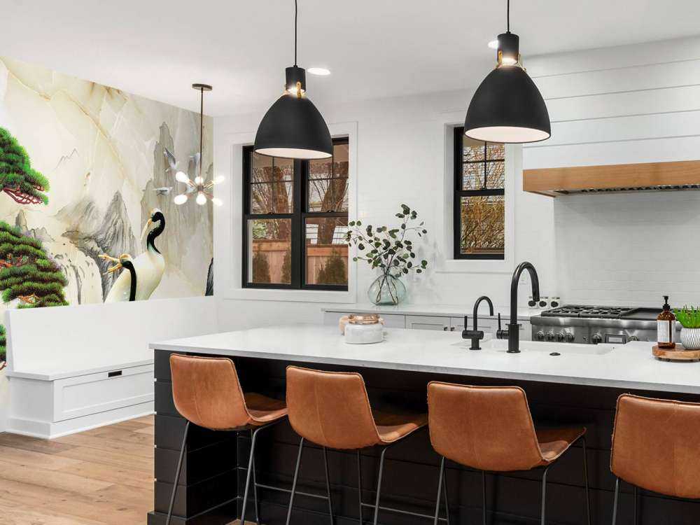 Des grues dans un monde imaginaire