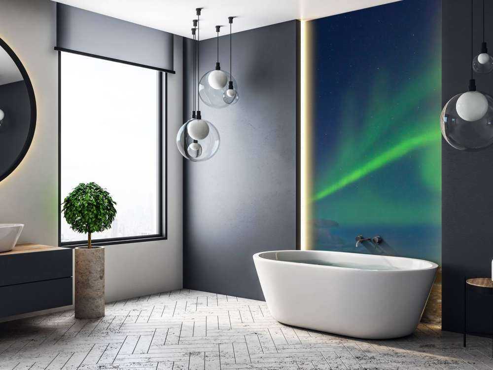 Aurore boréale au-dessus d'une église