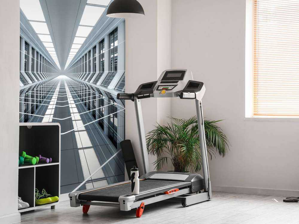 Couloir 3D dans un bureau